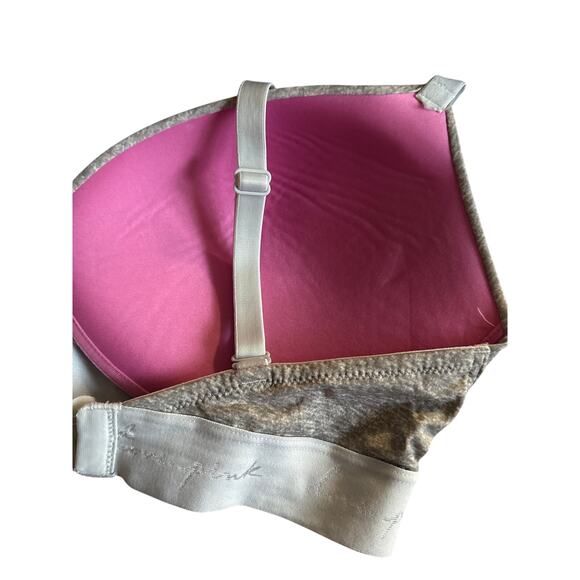 Pink Sz 36DD Wear Everywhere Wireless Pushup Bra Gray - Picture 6 of 11